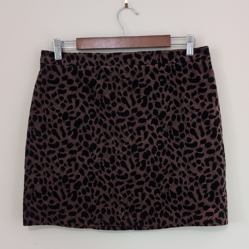LOFT Animal Print Mini Skirt